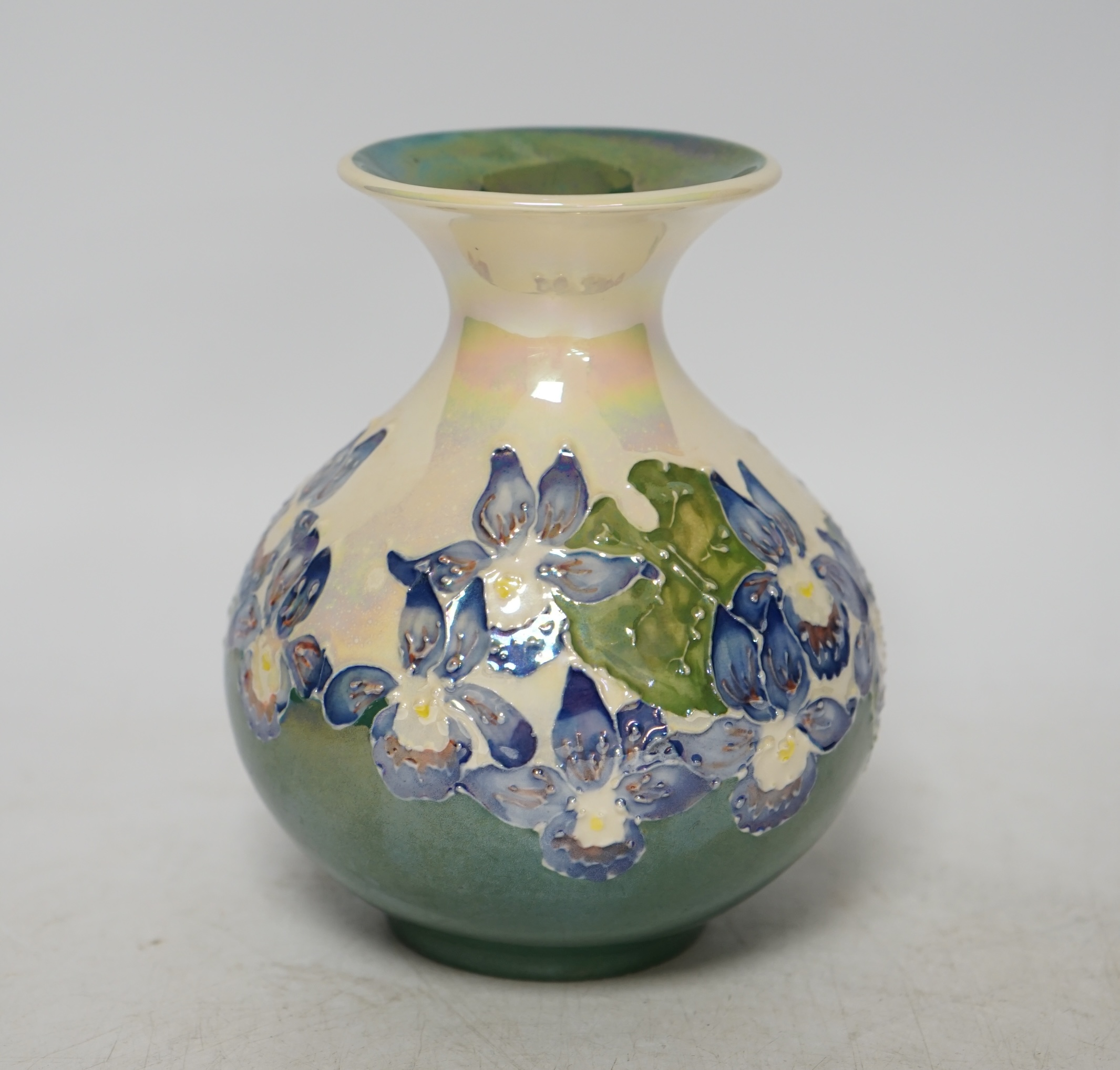 A limited edition Moorcroft Moorland Chelsea works Burslem lustre vase 107/750, 15cm high. Condition - good